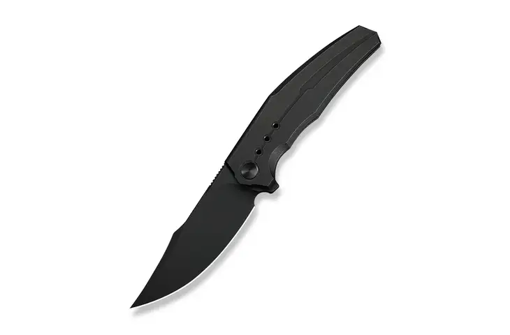 We Knife Co Ltd Weknife Kyklos Flipper Knife Black Titanium Handle 3.79inch Black Stonewashed Bohler M390 Blade WE230...